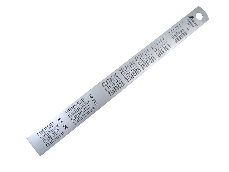 Shinwa 150 mm Rigid (15 mm x 0.5 mm) Zero Glare Satin Chrome Stainless Steel Machinist Engineer Ruler/Rule with Graduations in mm and .5mm Model 13005 - Image 3