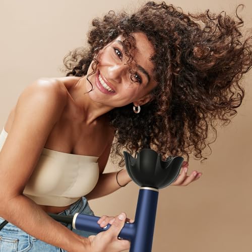 YAPOY Professional Hair Dryer with Diffuser Fast Drying 200 Million Ionic Blow Dryer with 110, 000 RPM High-Speed No Heat Damage Intelligent Thermo-Control Low Noise, Blue - Image 4