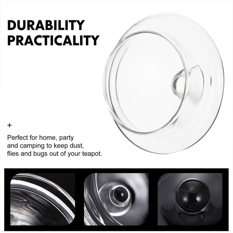 Replacement Glass Teapot Lids With Tea Strainer Set 4 Pieces - Image 4