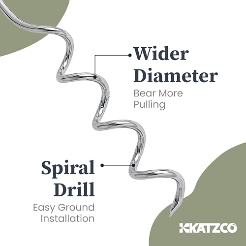 Katzco Dog Tie-Out Stake - Heavy Duty 16" Dog Stakes for Outside, Yard and Camping, Corkscrew Arrowhead Design with Tangle-Free 360 Swivel Hook - Water Resistant Pet Restraint Tool up to 80 lb Dogs - Image 5