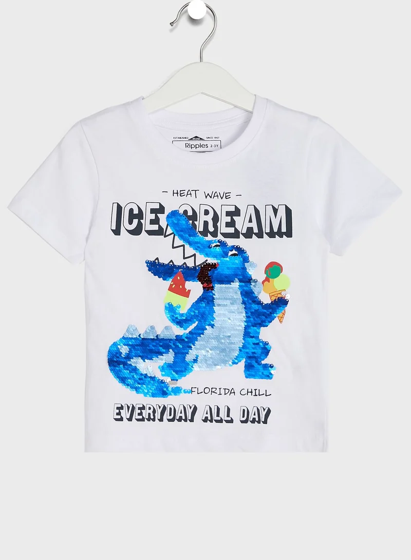 Ripples Kids Graphic Print T-Shirt