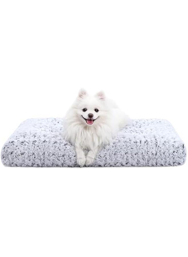 HOOKOR Washable Dog Bed Deluxe Plush Dog Crate Beds Comfy Kennel Pad Anti-Slip Pet Sleeping Mat for Large, Jumbo, Medium, Small Dogs Breeds (Light grey, Large) - Image 1