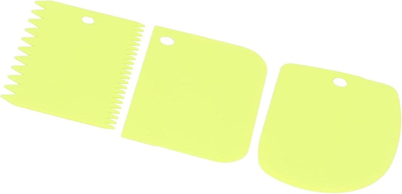 LiebeWH 3PCS Cream Scraper Cake Spatula Smoother Set DIY Icing Tool for Cake Decoration with Plastic Stripes Side Comb Ergonomic Design Dishwasher Safe FoodGrade Material (Green) - Image 2