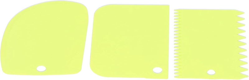 LiebeWH 3PCS Cream Scraper Cake Spatula Smoother Set DIY Icing Tool for Cake Decoration with Plastic Stripes Side Comb Ergonomic Design Dishwasher Safe FoodGrade Material (Green) - Image 1