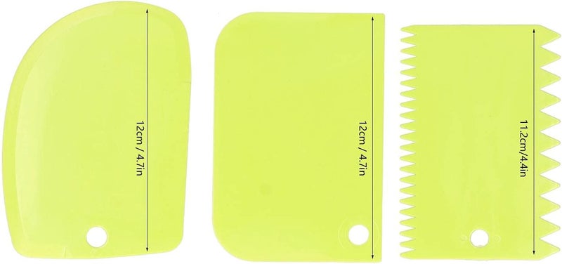 LiebeWH 3PCS Cream Scraper Cake Spatula Smoother Set DIY Icing Tool for Cake Decoration with Plastic Stripes Side Comb Ergonomic Design Dishwasher Safe FoodGrade Material (Green) - Image 3