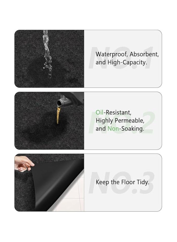 Generic Premium Oil Spill Mat, Garage Floor Maintenance Mat (29" x 36"), Absorbent Oil Pad, Reusable, Washable, Durable, Waterproof Backing Contains Liquids, Protects Surface （70*90cm)  - Image 2