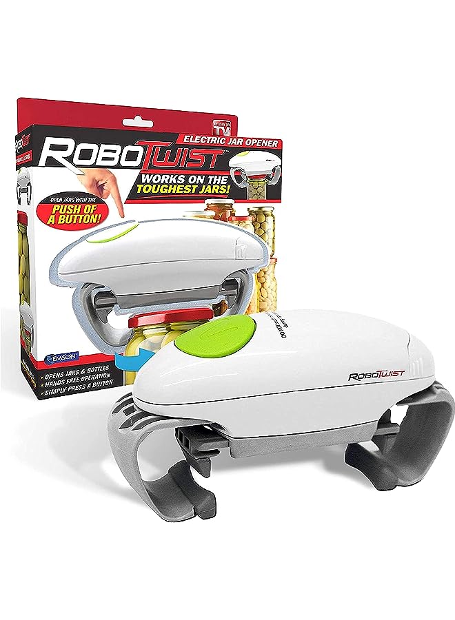 Emson فتاحة برطمانات، فتاحة برطمانات أوتوماتيكية، طراز فاخر مع عزم دوران محسّن، أدوات مطبخ روبو تويست للمنزل، فتاحة برطمانات كهربائية سهلة الاستخدام بدون يدين – تعمل على جميع أحجام البرطمانات، كما هو معروض على التلفاز - Image 1