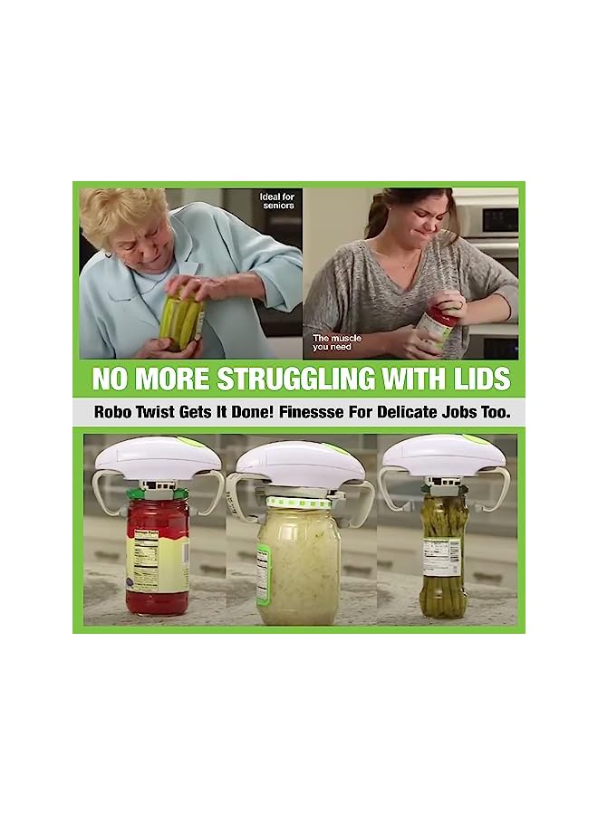 Emson فتاحة برطمانات، فتاحة برطمانات أوتوماتيكية، طراز فاخر مع عزم دوران محسّن، أدوات مطبخ روبو تويست للمنزل، فتاحة برطمانات كهربائية سهلة الاستخدام بدون يدين – تعمل على جميع أحجام البرطمانات، كما هو معروض على التلفاز - Image 5