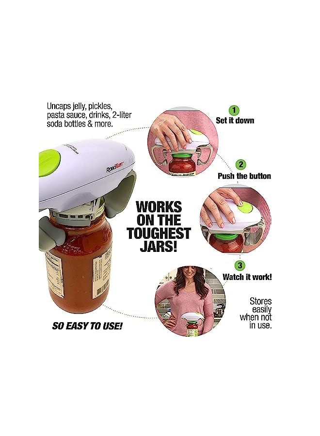 Emson فتاحة برطمانات، فتاحة برطمانات أوتوماتيكية، طراز فاخر مع عزم دوران محسّن، أدوات مطبخ روبو تويست للمنزل، فتاحة برطمانات كهربائية سهلة الاستخدام بدون يدين – تعمل على جميع أحجام البرطمانات، كما هو معروض على التلفاز - Image 3