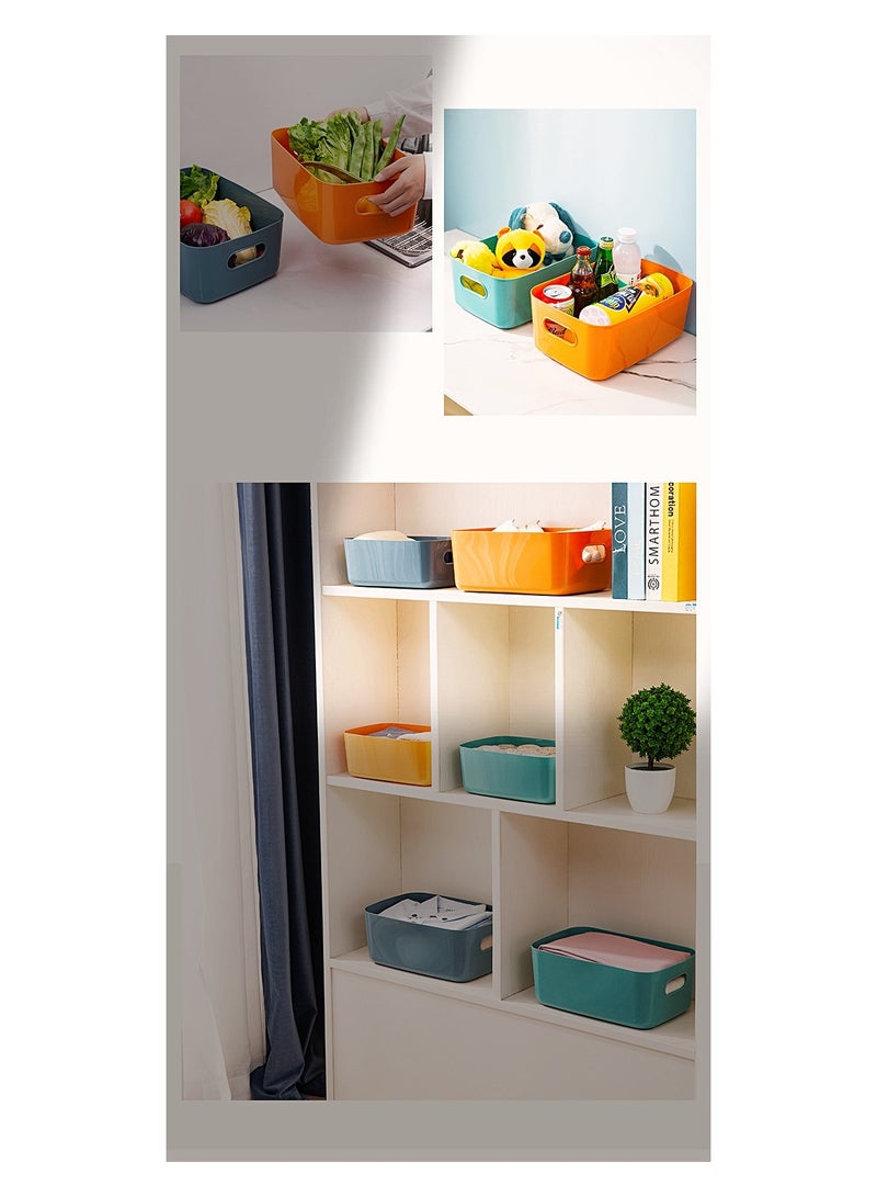 مجموعة من 6 صناديق تخزين بلاستيكية، مقاس (30 سم × 20 سم × 12 سم) 7.2 لتر، صندوق تخزين متعدد الوظائف، منظم خزانة سلة تخزين متينة، سلال ألعاب وحاويات تخزين طعام لتنظيم منظم سلة التخزين مع مقابض. - Image 5