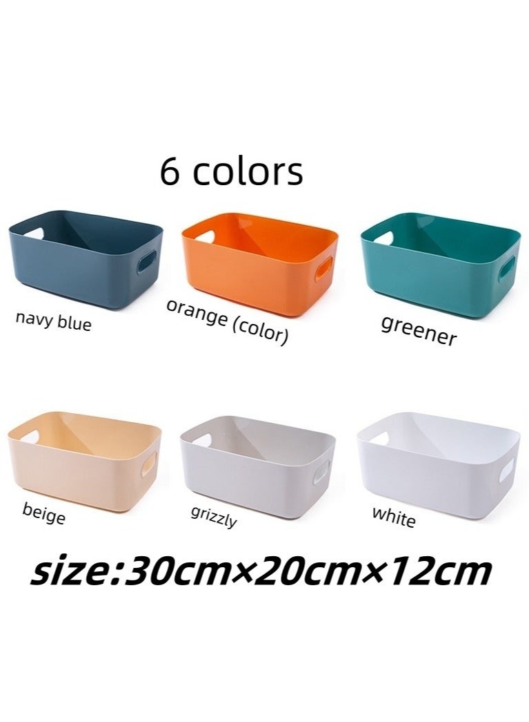 مجموعة من 6 صناديق تخزين بلاستيكية، مقاس (30 سم × 20 سم × 12 سم) 7.2 لتر، صندوق تخزين متعدد الوظائف، منظم خزانة سلة تخزين متينة، سلال ألعاب وحاويات تخزين طعام لتنظيم منظم سلة التخزين مع مقابض. - Image 1