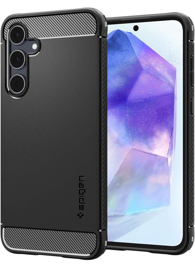 Spigen غطاء حماية متين لهاتف سامسونج جالاكسي A55 - أسود مطفي  - Image 1