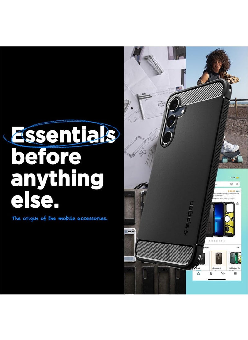 Spigen غطاء حماية متين لهاتف سامسونج جالاكسي A55 - أسود مطفي  - Image 2