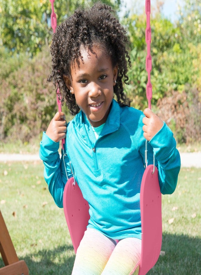 Swing-N-Slide WS 4703 27" Swing Seat with 58" Coated Chains for Backyard Playground, Pink - Image 3