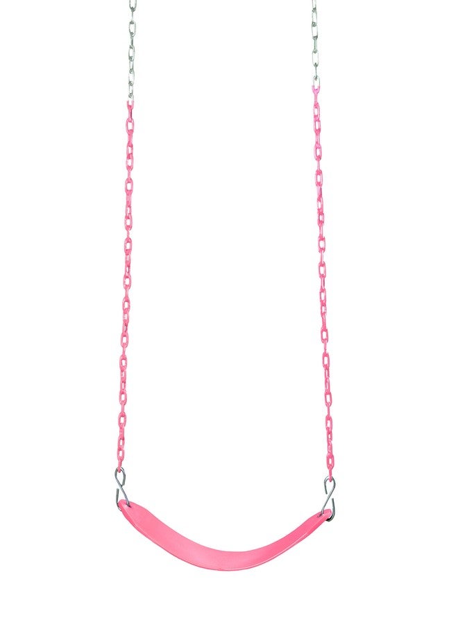 Swing-N-Slide WS 4703 27" Swing Seat with 58" Coated Chains for Backyard Playground, Pink - Image 1