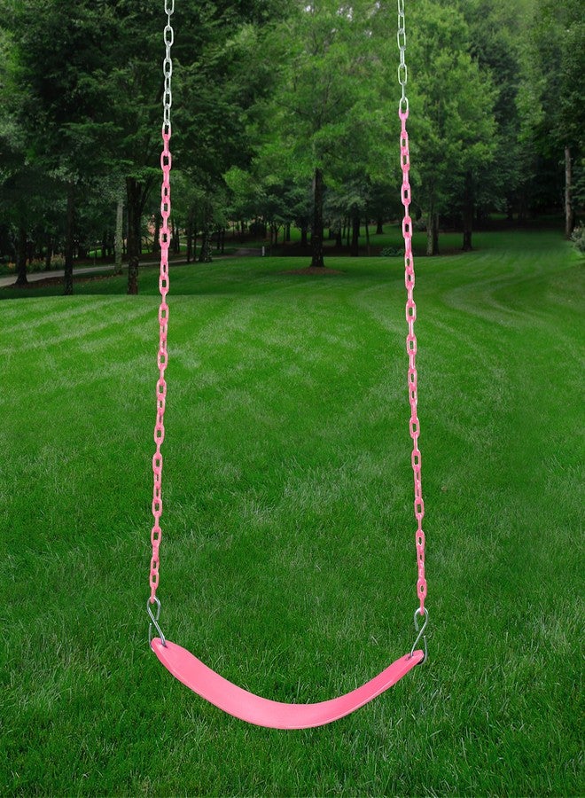 Swing-N-Slide WS 4703 27" Swing Seat with 58" Coated Chains for Backyard Playground, Pink - Image 4