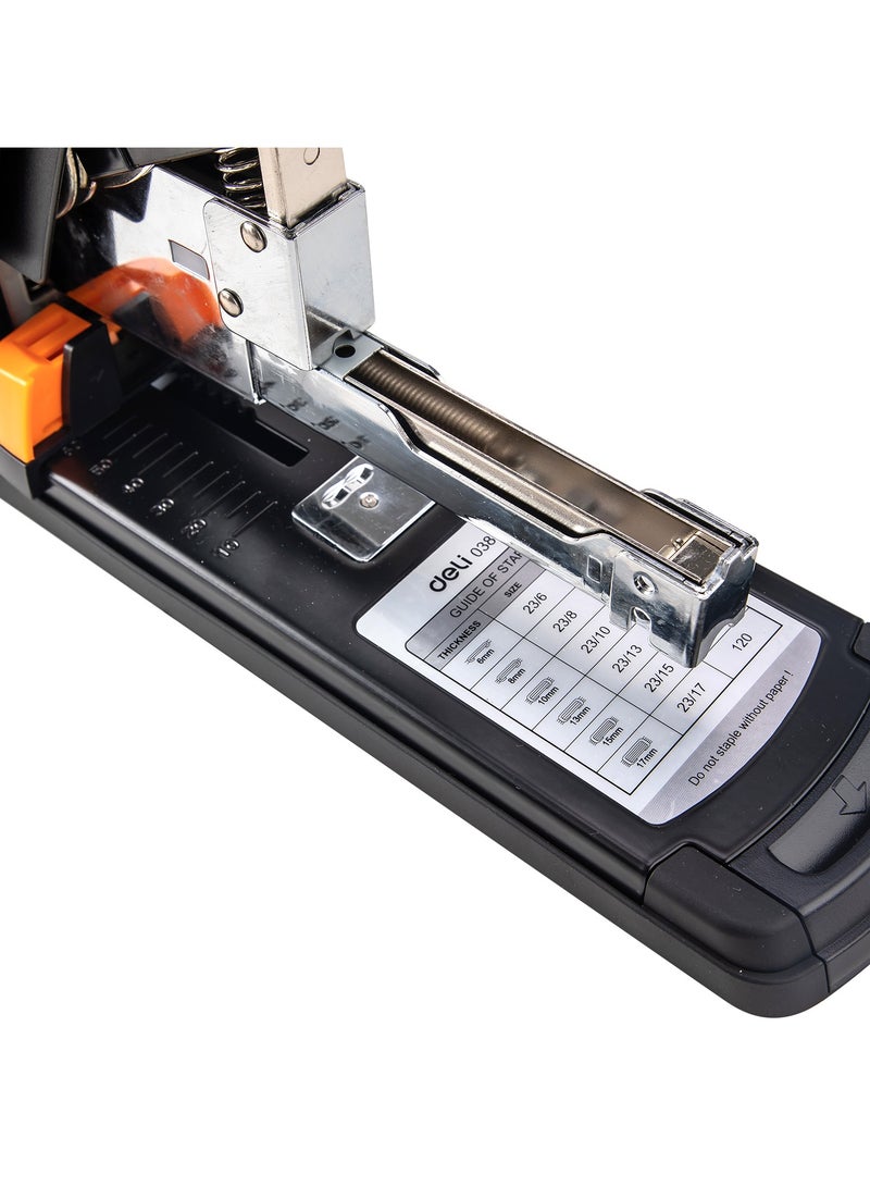 Deli E0386 Heavy Duty Stapler, 120 Sheets Capacity Compatible with 23/6 to 23/17 Staples Black – For Office Documents - Image 4