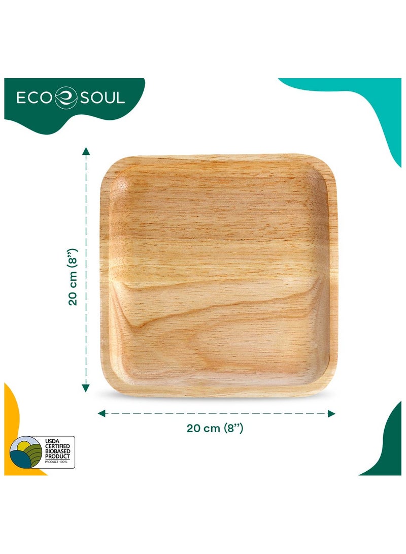 ECO SOUL 10 Piece - 8 inch Square Palm Leaf Plates, Sturdy and Leak proof, Eco Friendly, Organic, Compostable - Image 2