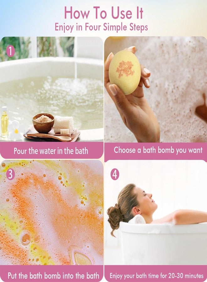 RoseFlower Bath Bombs Gift Set, 8pcs Colorful Bath Bombs, Handmade & Plant Essence, Plant Essential Oil Extraction, Home Bath to Moisturize Skin, Perfect SPA Gift for Women - Image 5