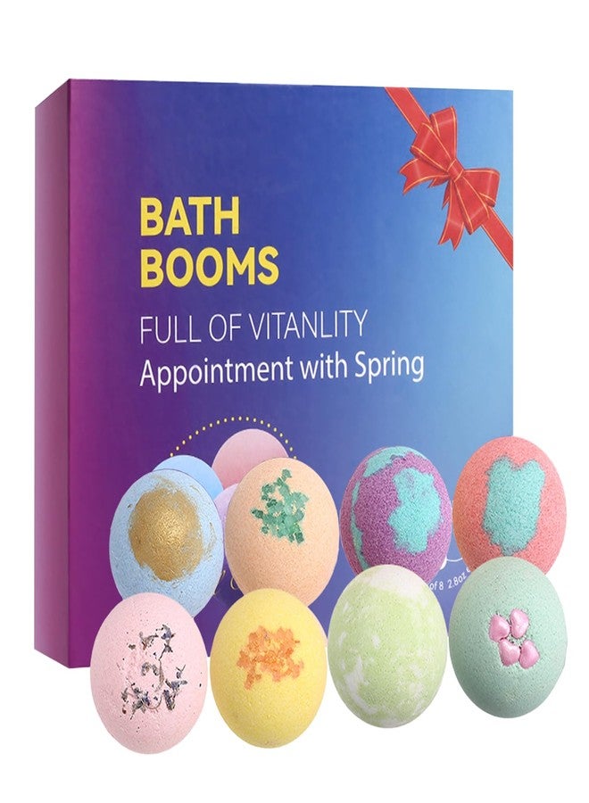 RoseFlower Bath Bombs Gift Set, 8pcs Colorful Bath Bombs, Handmade & Plant Essence, Plant Essential Oil Extraction, Home Bath to Moisturize Skin, Perfect SPA Gift for Women - Image 1