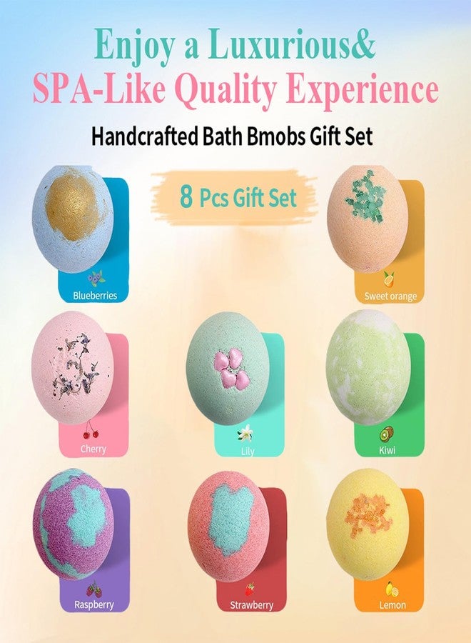 RoseFlower Bath Bombs Gift Set, 8pcs Colorful Bath Bombs, Handmade & Plant Essence, Plant Essential Oil Extraction, Home Bath to Moisturize Skin, Perfect SPA Gift for Women - Image 2