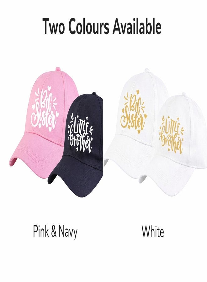 AICA Big Sister & Little Brother Cotton Cap � Pink & Blue Color, Adjustable Strap, Free Size - Image 3