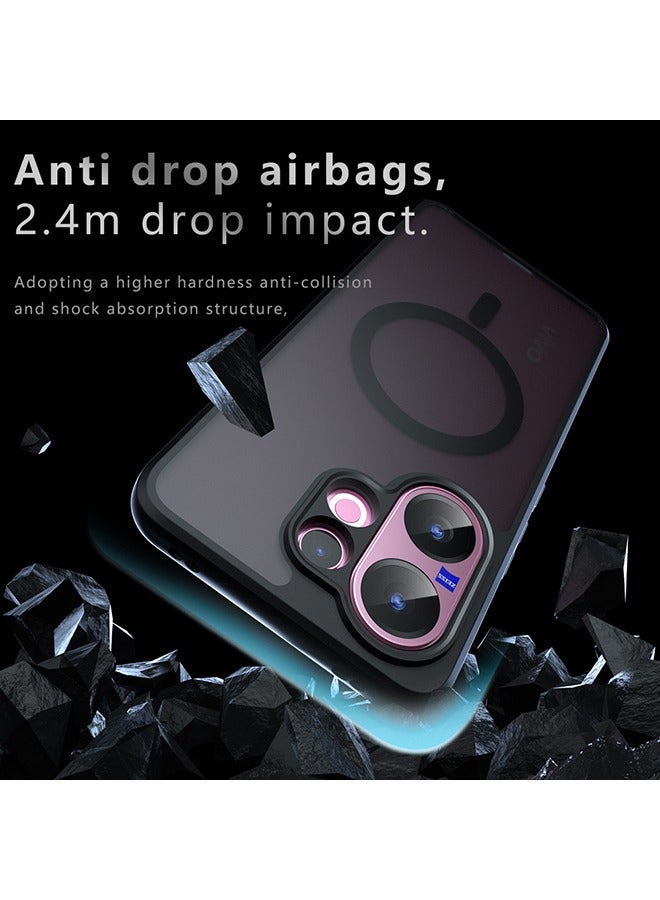 Magnetic Case for Vivo V60 5G, Frosted Translucent Back Protective Slim Phone Cover, Anti-Fingerprints, Anti-Fall Drop Protection, Shockproof Case for Vivo V60 5G (Black) - Image 2