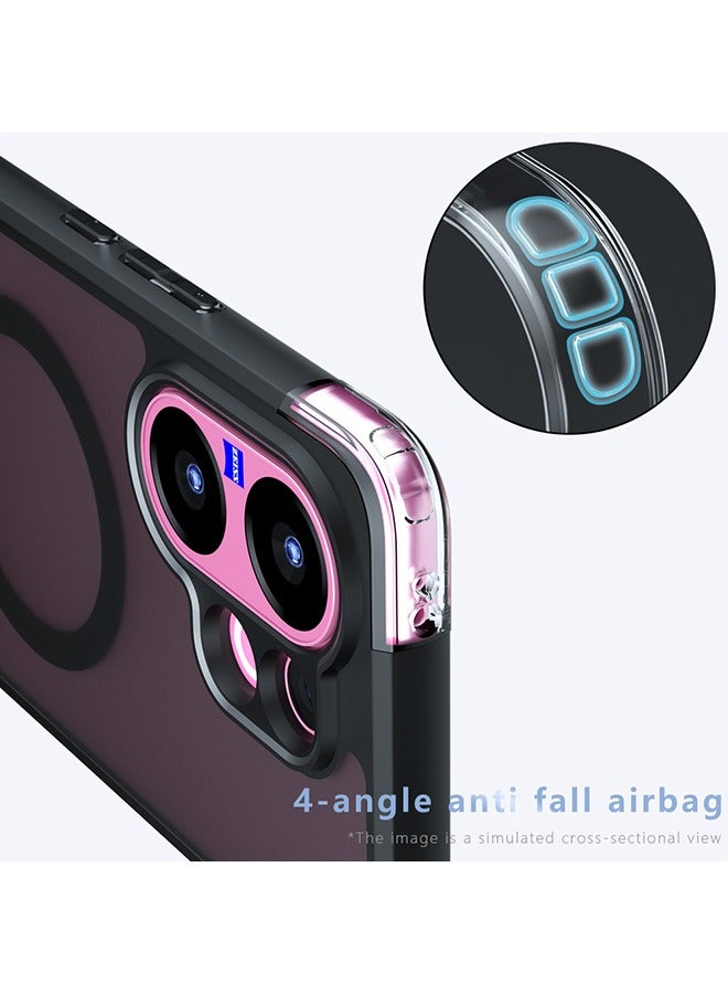 Magnetic Case for Vivo V60 5G, Frosted Translucent Back Protective Slim Phone Cover, Anti-Fingerprints, Anti-Fall Drop Protection, Shockproof Case for Vivo V60 5G (Black) - Image 3