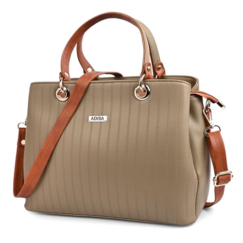 ADISA Texture Stripes Shoulder Handbag for Women - Stylish Crossbody Bag with Sling Belt, Ladies' Purse with Top Zipper Closure, Gift for Women and Girls (AD4074) - Image 1