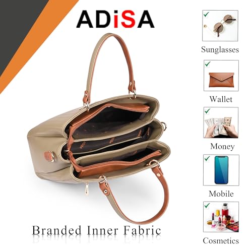 ADISA Texture Stripes Shoulder Handbag for Women - Stylish Crossbody Bag with Sling Belt, Ladies' Purse with Top Zipper Closure, Gift for Women and Girls (AD4074) - Image 4