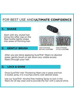SureThik Pack Of 3 Surethik Hair Thickening Fibers 15G (Black) Natural For Thicker Looking Hair Hair Building Fibers  - Image 4