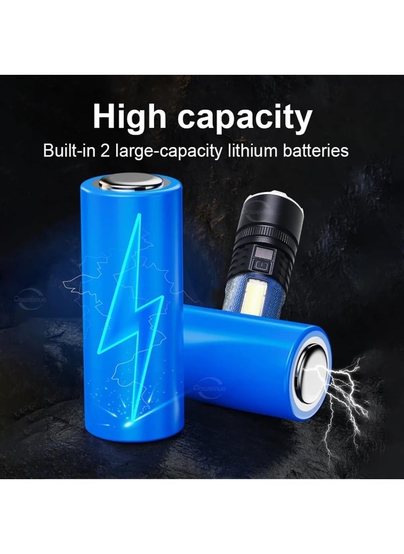 Sprysh Sprysh XBalog Most High Power10000 Lumens LED Flashlight2 Builtin Batteries Emergency Power Bank USB Rechargeable Flashlight Long Distance Lamping Torch 4 Light Modes with COB Light  - Image 2