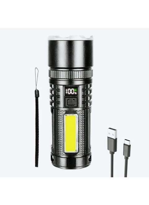 Sprysh XBalog Most High Power10000 Lumens LED Flashlight2 Builtin Batteries Emergency Power Bank USB Rechargeable Flashlight Long Distance Lamping Torch 4 Light Modes with COB Light