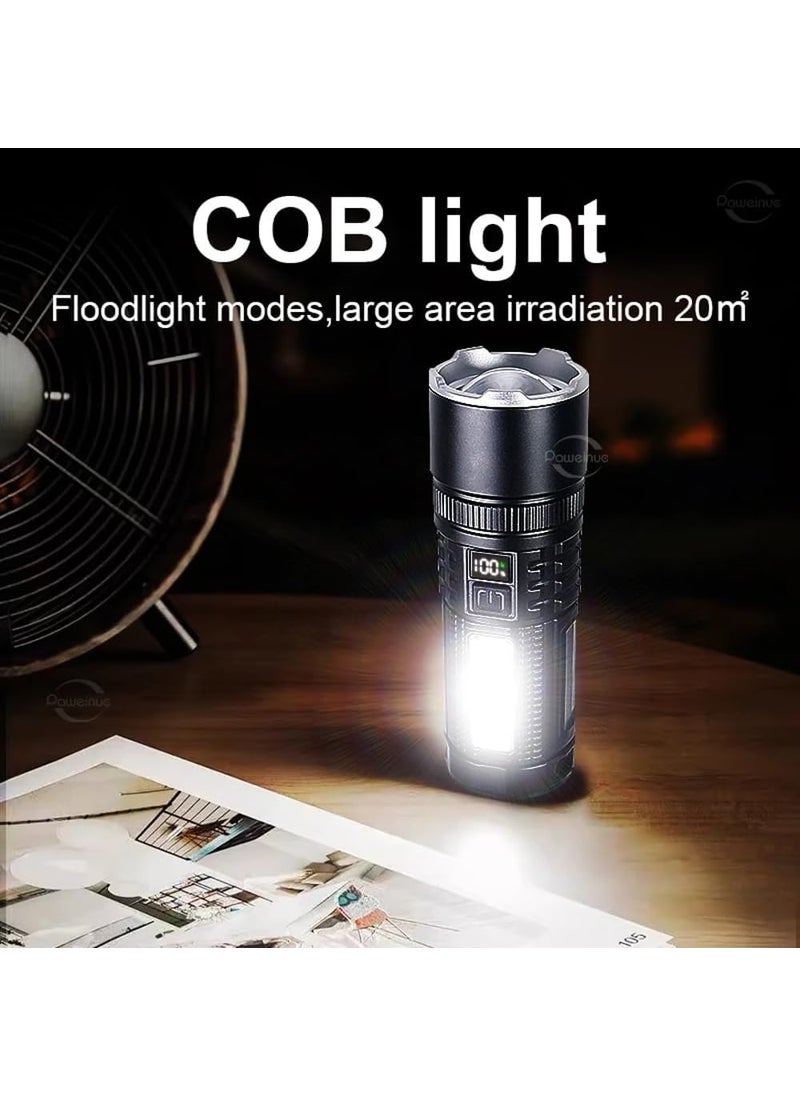 Sprysh Sprysh XBalog Most High Power10000 Lumens LED Flashlight2 Builtin Batteries Emergency Power Bank USB Rechargeable Flashlight Long Distance Lamping Torch 4 Light Modes with COB Light  - Image 4