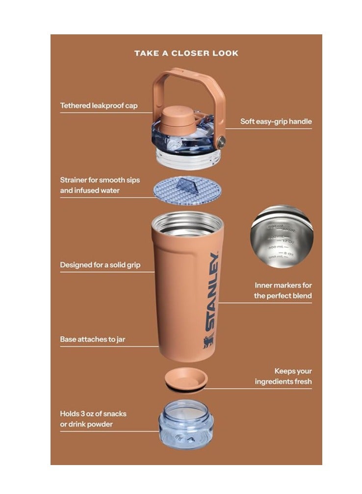 STANLEY Activate Shaker Bottle Leakproof Stainless Steel 20 oz Toast - Image 5