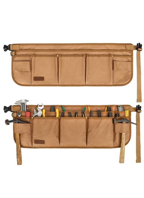 Durable Utility Belt Pouch for Men, Canvas Electrician Tool Bag with 13 Pockets, Adjustable Gardening Waist Tool Pouch for Carpenters, Electricians, Mechanics, and More