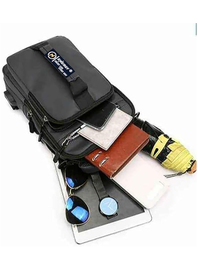 A versatile men's handbag and shoulder bag made from high-quality materials, ideal for work, travel, and everyday use. Grey-C. - Image 3