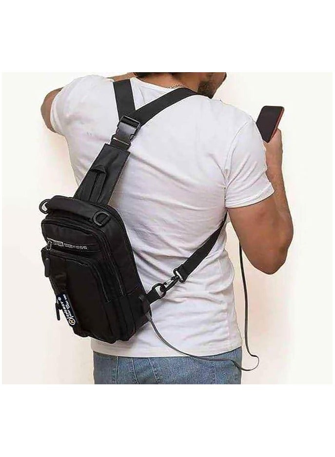 A versatile men's handbag and shoulder bag made from high-quality materials, ideal for work, travel, and everyday use. Grey-C. - Image 2