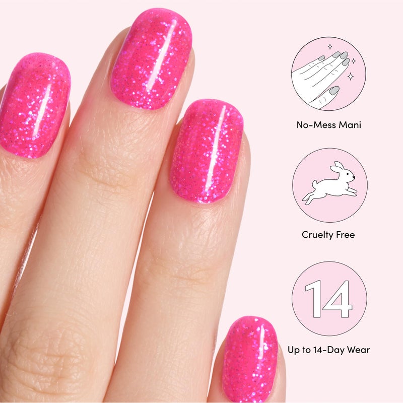 Dashing Diva Glaze Nail Strip Set - Watermelon Smoothie - Long Lasting, Chip Resistant, Semi-Cured Gel Nails - 4-Piece Manicure Kit with 32 Strips - Image 4