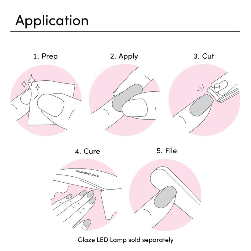 Dashing Diva Glaze Nail Strip Set - Watermelon Smoothie - Long Lasting, Chip Resistant, Semi-Cured Gel Nails - 4-Piece Manicure Kit with 32 Strips - Image 3