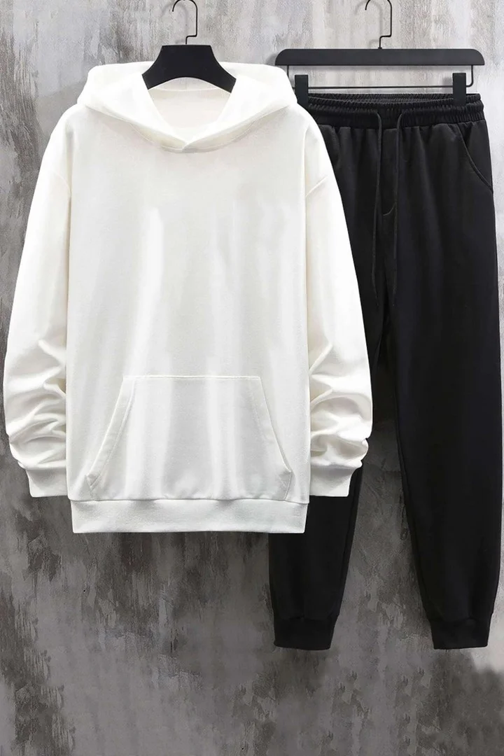 ONLYTRENDWEAR Unisex Quenn Printed Tracksuit Set S.m. White