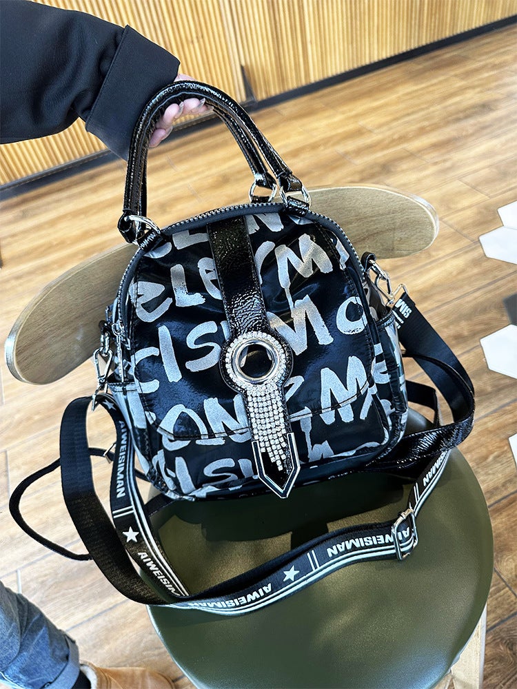 2024 Chic Womens Letter Backpack Large Capacity Genuine Letters 
