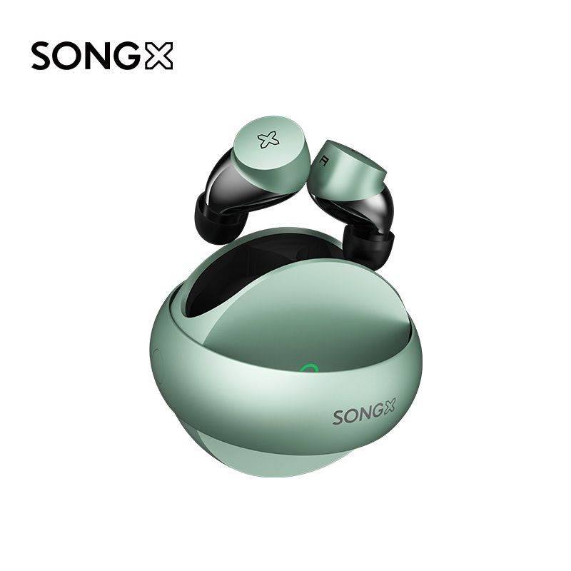 Songx Sx06 TWS Qi Wireless Charging Ipx5 Gaming Earbuds, Green - Image 1
