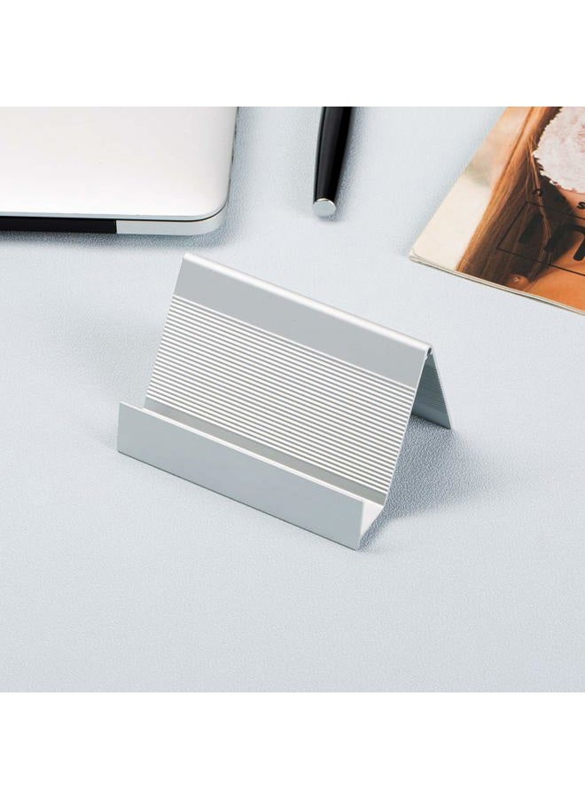 SUERUI Business Card Holder Aluminum Business Card Display Stand Desktop Organizer, High-end New Series (Silver) 2 Pack - Image 3