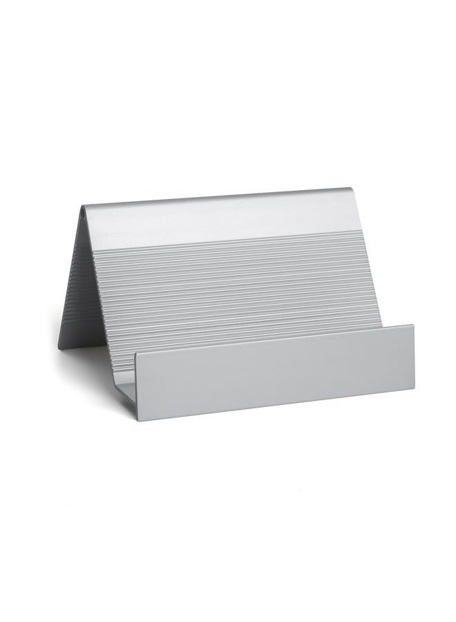 SUERUI Business Card Holder Aluminum Business Card Display Stand Desktop Organizer, High-end New Series (Silver) 2 Pack - Image 1