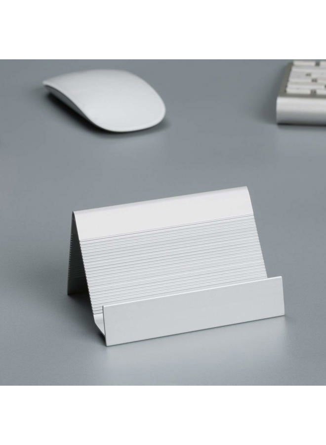 SUERUI Business Card Holder Aluminum Business Card Display Stand Desktop Organizer, High-end New Series (Silver) 2 Pack - Image 5
