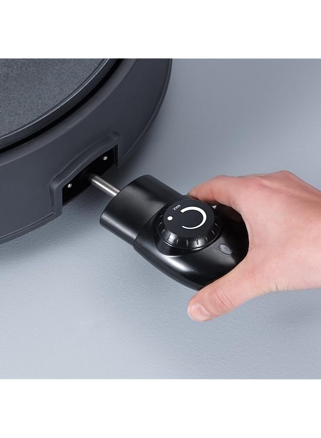 Severin German Brand Multipurpose Pan 1300W Bbq, Pizza, Frying, Steaming, And Warming   Non Stick Surface, Glass Lid, Detachable Cord Size 18.30X50.50Cm, 2 Year Warranty - Image 4