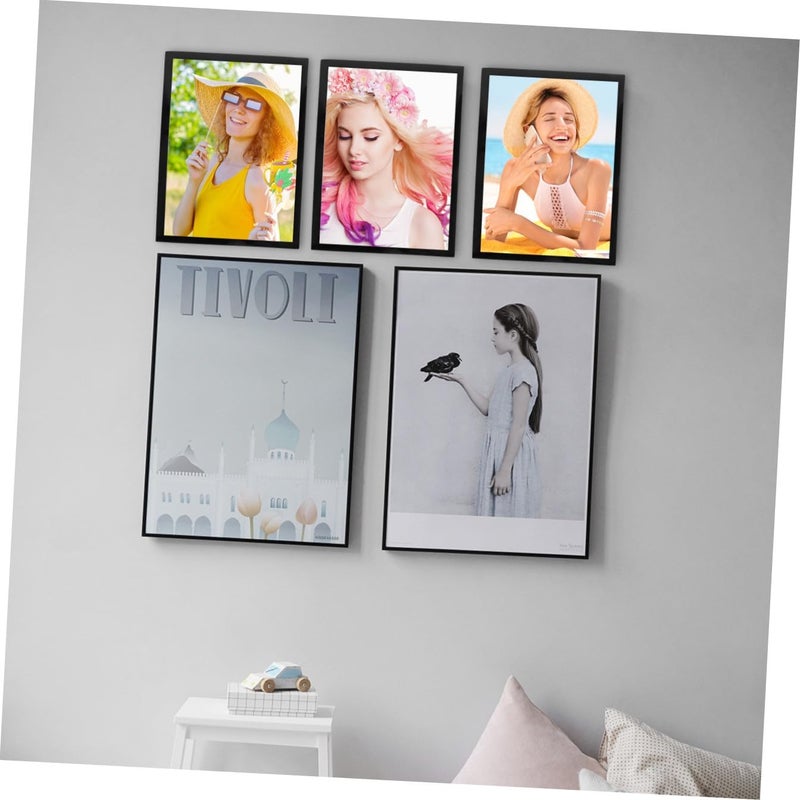 DOITOOL Photo Frame Decoration Fridge List Magnets Frames Picture Stands Aesthetic Canvas Display Border Poster Shelves for Side of Refrigerator Custom Black Soft Magnetic - Image 5
