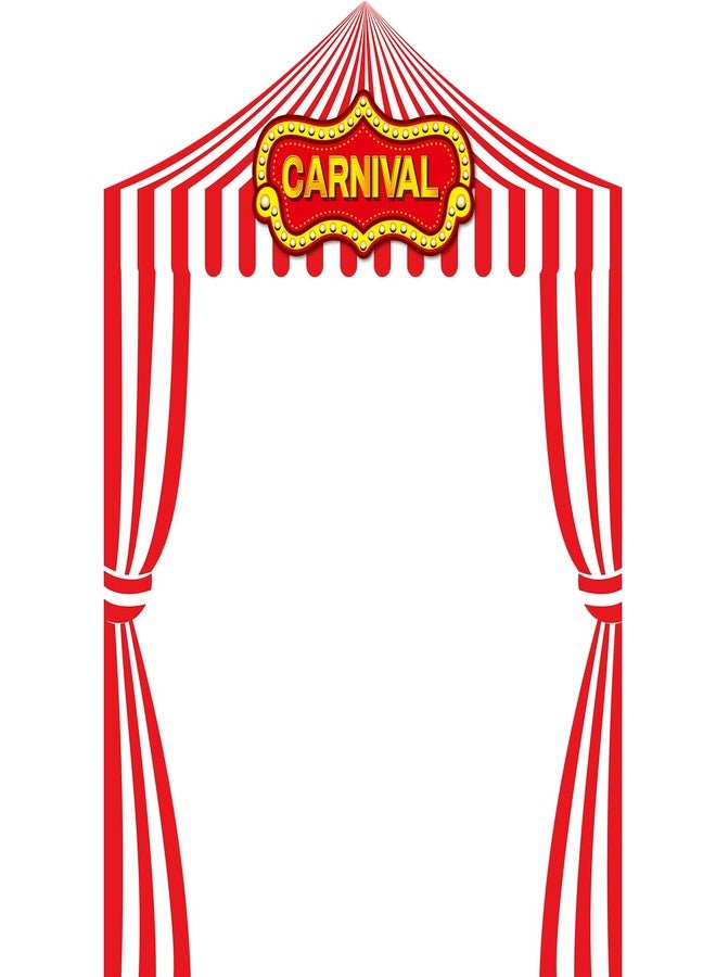 Ziliny 3 Pcs Carnival Party Decorations Circus Tent Awning Halloween Red White Banner Concession Stand(Carnival Style) - Image 1