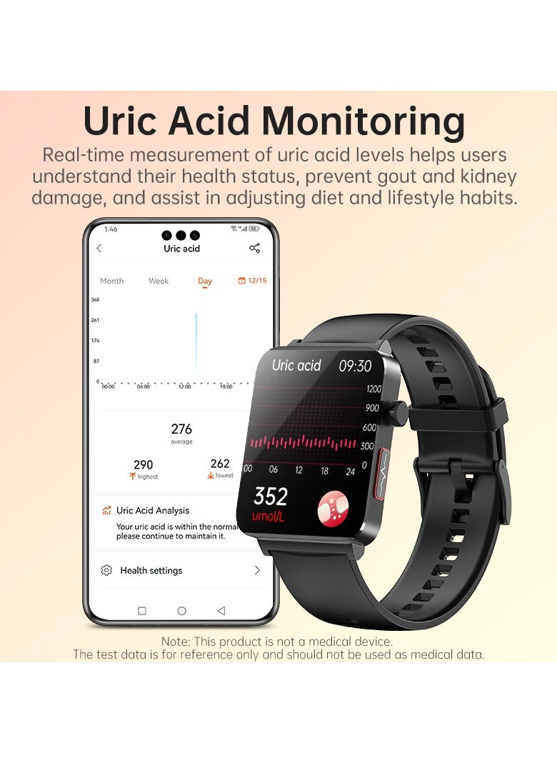 Generic - KS03PRO Smartwatch 1.96 Inch Colour Touch Screen Bluetooth Call ECG HRV Remote Care Android 8.0 Apple 11 250mAh Bluetooth 5.3 - Image 1